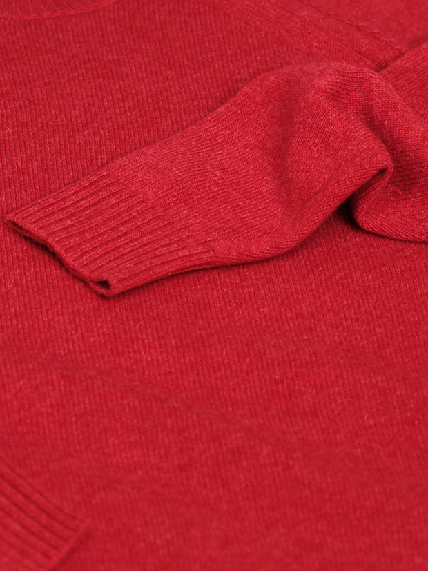 pull col rond à manches raglan 100 % geelong coquelicot