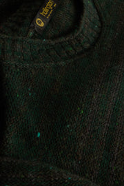 pull Inis Meain à col cheminée en laine et cachemire à rayures irrégulières blé tendre