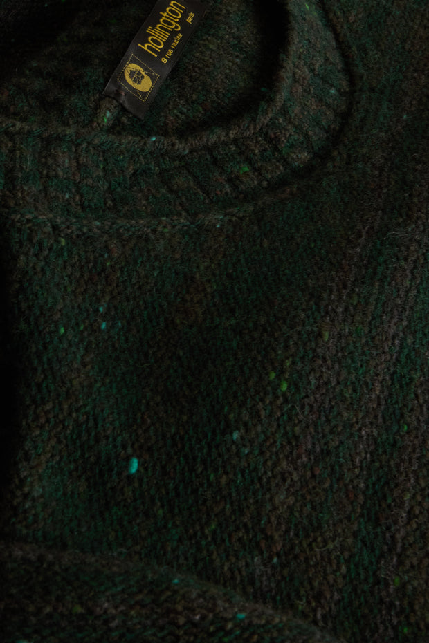 pull Inis Meain à col cheminée en laine et cachemire à rayures irrégulières blé tendre