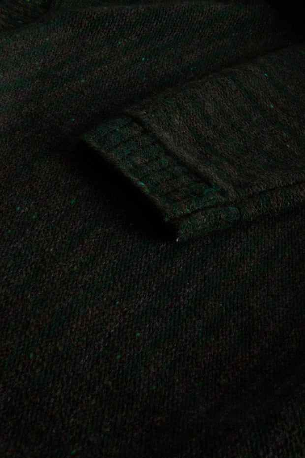 pull Inis Meain à col cheminée en laine et cachemire à rayures irrégulières blé tendre