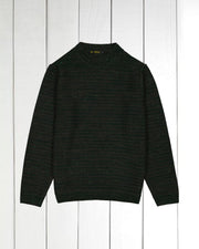 pull Inis Meain à col cheminée en laine et cachemire à rayures irrégulières blé tendre