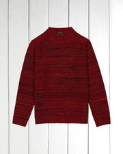 pull Inis Meain à col cheminée en laine et cachemire à rayures irrégulières pinot noir