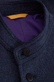 megève jacket in super soft blue-black tweed