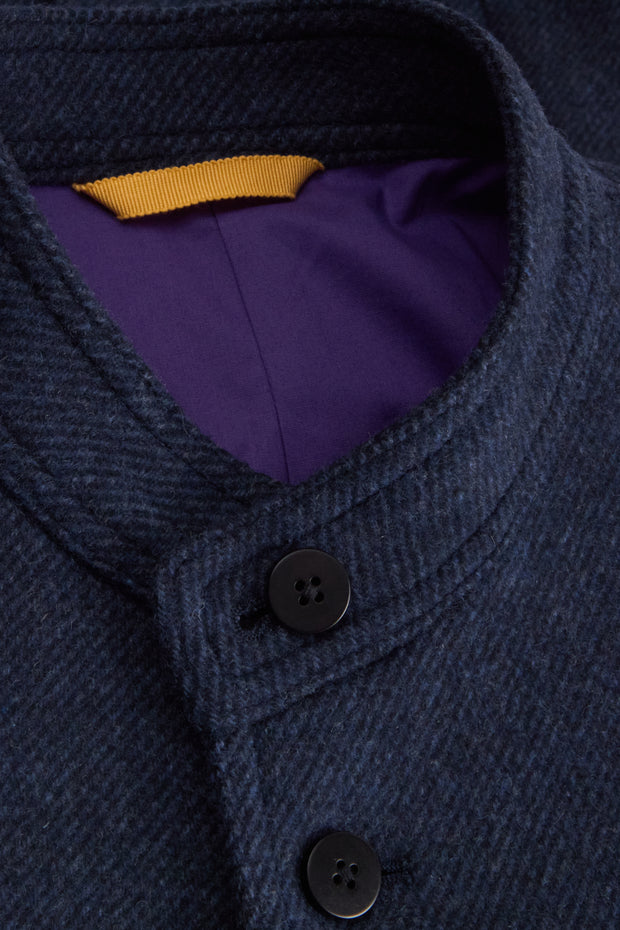 megève jacket in super soft blue-black tweed