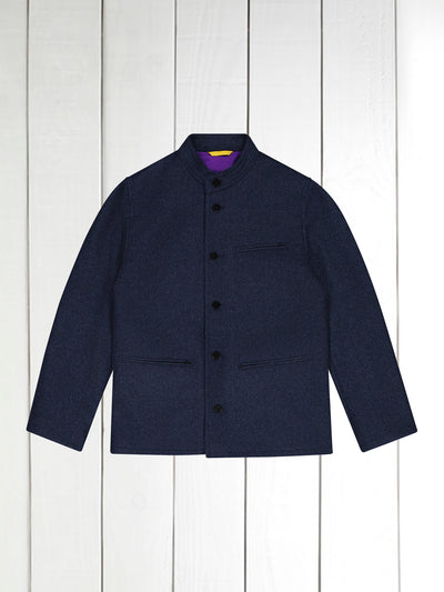 megève jacket in super soft blue-black tweed
