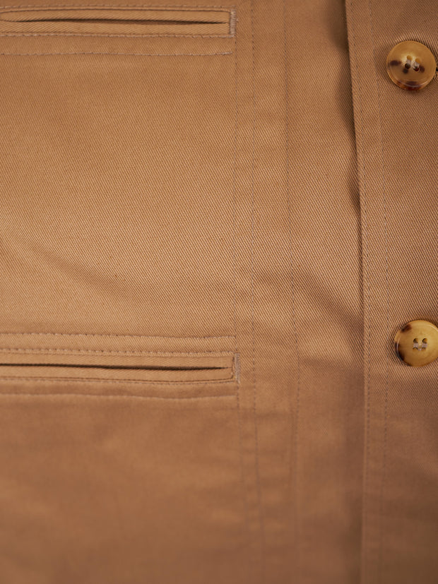 veste architecte en serge de coton extensible sable