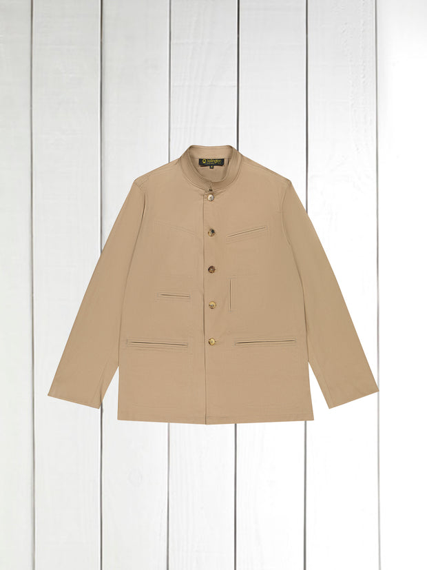 veste architecte en serge de coton extensible sable