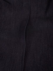 veste architecte à col nehru en denim extensible sanforisé indigo