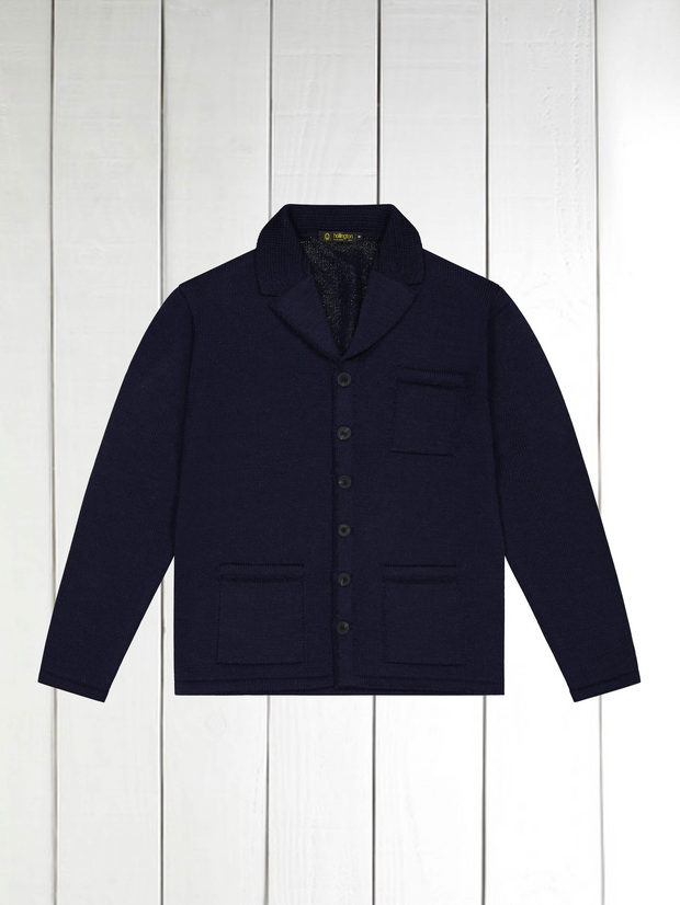 Inis Meáin jacket in navy alpaca merino cashmere and silk