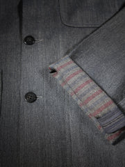 naipaul jacket in double-faced grey striped cotton and linen