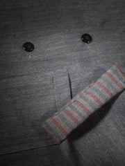 naipaul jacket in double-faced grey striped cotton and linen