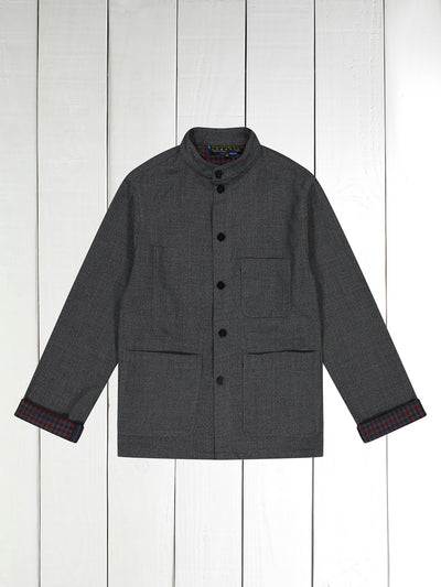 naipaul jacket in double-faced grey checked cotton and wool