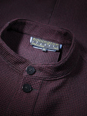 naipaul jacket in burgundy linen and cotton honeycomb 