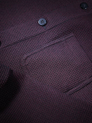 naipaul jacket in burgundy linen and cotton honeycomb 