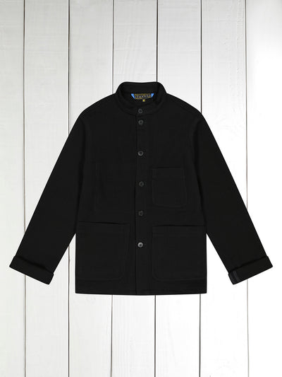 naipaul jacket in black wool honeycomb