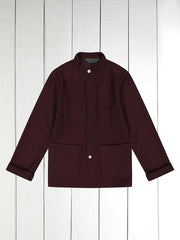 naipaul jacket in burgundy linen and cotton honeycomb 