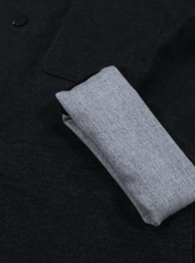 naipaul jacket in double-faced cotton anthracite blue midnight with peau de pêche effect