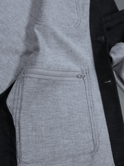 naipaul jacket in double-faced cotton anthracite blue midnight with peau de pêche effect