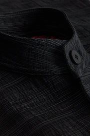 megève jacket in burnt black wool and cotton jacquard