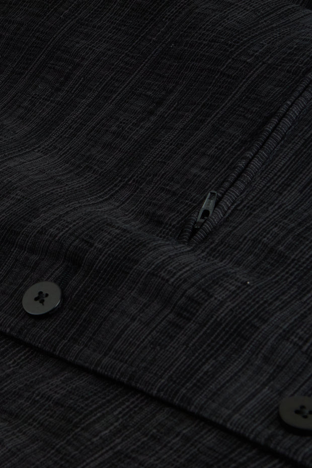 megève jacket in burnt black wool and cotton jacquard