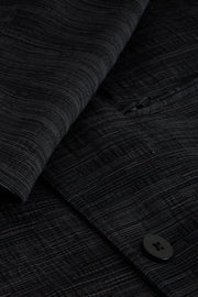 megève jacket in burnt black wool and cotton jacquard
