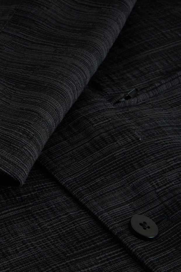 megève jacket in burnt black wool and cotton jacquard