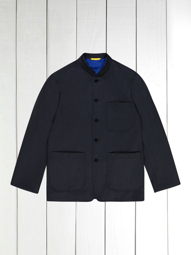 veste tyrol ajustée en cavalry twill dark navy