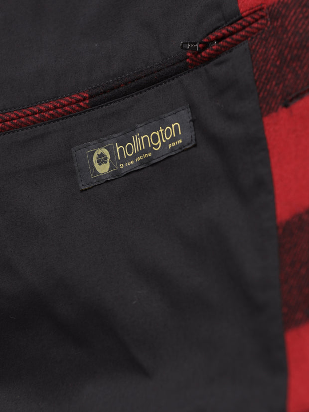 pré-commande veste odéon en drap de laine épais à carreaux rouge et noir