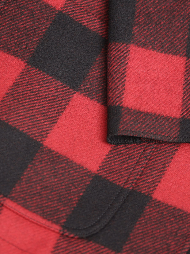 pré-commande veste tyrol ajustée en drap de laine épais à carreaux rouges et noirs