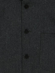 anthracite flannel slim nehru-collar tyrol jacket