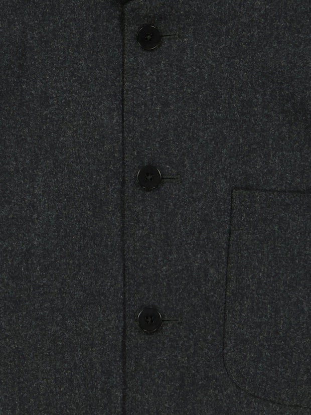 anthracite flannel slim nehru-collar tyrol jacket