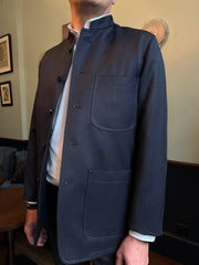 fitted tyrol jacket in cavalry twill dark navy