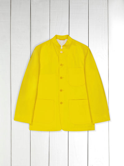 veste tyrol ajustée en toile pur lin jaune très légère