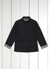 naipaul jacket in black and prince of wales double-faced linen