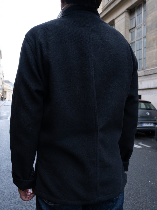 black wool cloth naipaul jacket with mao collar 
