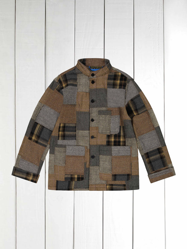 veste naipaul en patchwork de laine couleurs d'automne