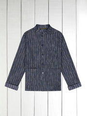 naipaul jacket in japanese cotton with irregular stripes