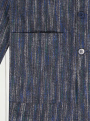 naipaul jacket in japanese cotton with irregular stripes