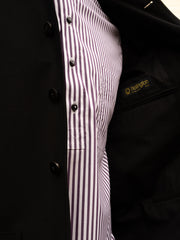 veste tyrol ajustée à col nehru en coton ottoman noir