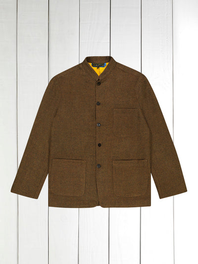 tyrol regular jacket in rustic old gold wool crepe