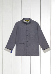 naipaul mao-collar jacket in stretch chambray