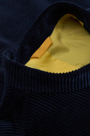 fitted tyrol jacket with Nehru collar in dark navy wool corduroy