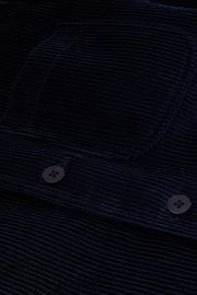 fitted tyrol jacket with Nehru collar in dark navy wool corduroy