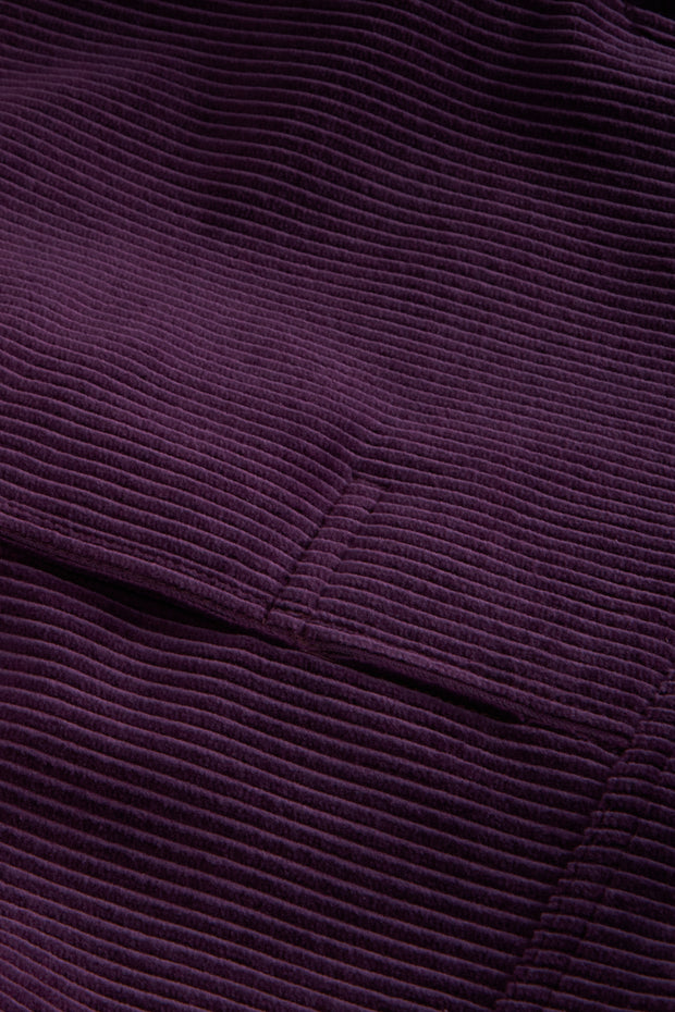 fitted tyrol jacket with nehru collar in magenta wool cordoroy