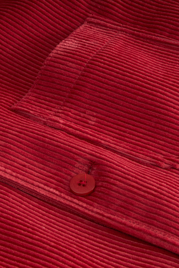 fitted tyrol jacket with nehru collar in old rose wool cordoroy