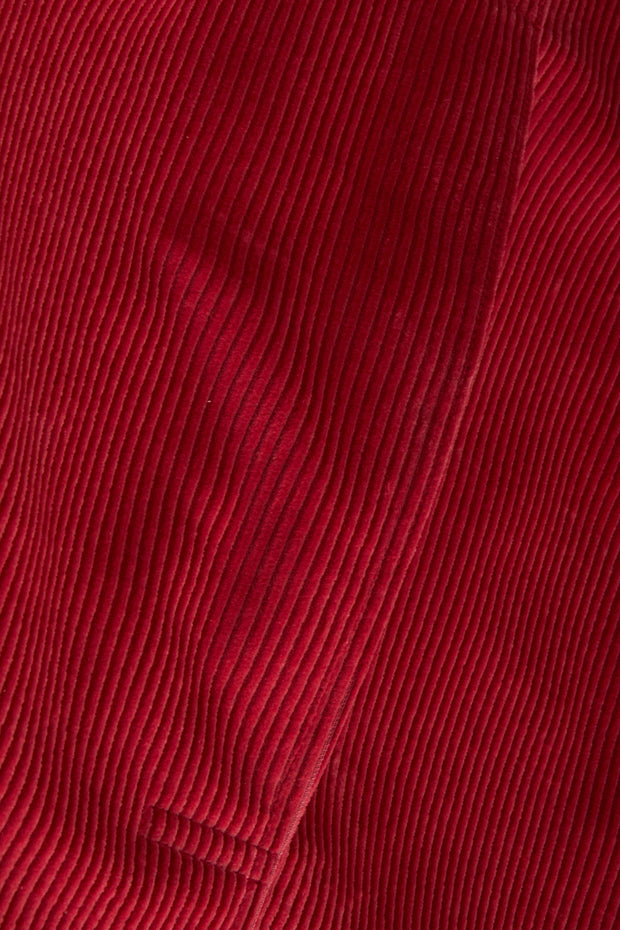 fitted tyrol jacket with nehru collar in old rose wool cordoroy