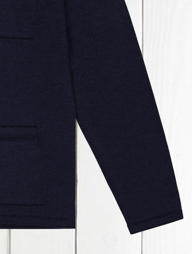 Inis Meáin jacket in navy alpaca merino cashmere and silk