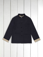 naipaul jacket in double-sided navy cotton on green check