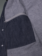 veste sans manches en denim indigo