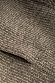 fitted tyrol jacket in wool and cashmere with a sand-coloured striped knit effect